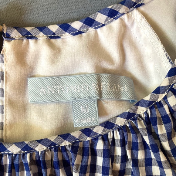 Antonio Melani Short Puff-Sleeve Gathered Shirred Crewneck - Picture 2 of 3